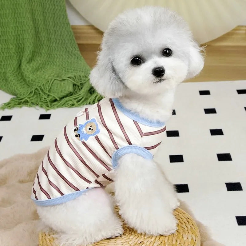 Thin Puppy T Shirt Dog Cooling Vest Striped Dog Clothes 2026 Costumes for Dogs Cat Vests Chihuahua Bichon Clothing Dog Shirt
