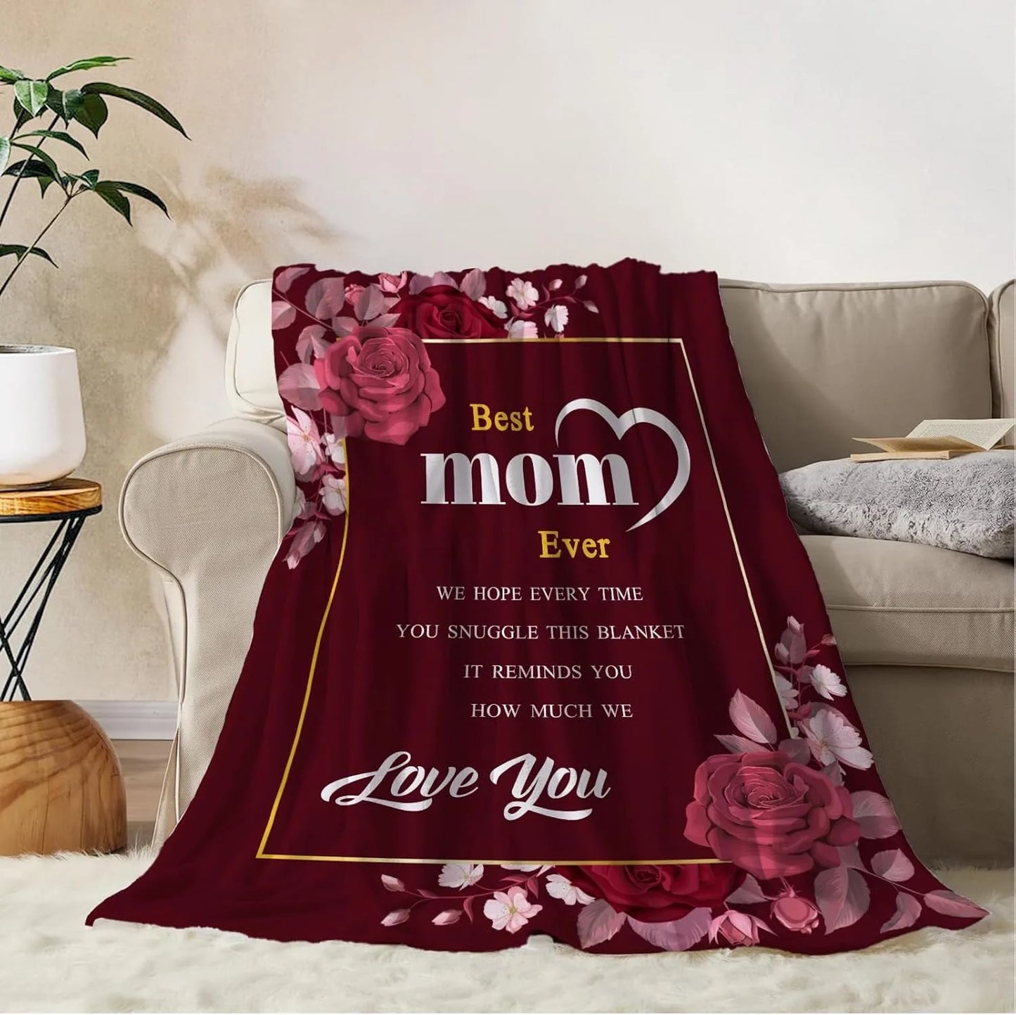 1PC Gift To Mom Thin Blanket for Anniversary Birthday Mothers Day Fathers day for Mom Dad Wife Sister Grandma Abuela Soft Throw