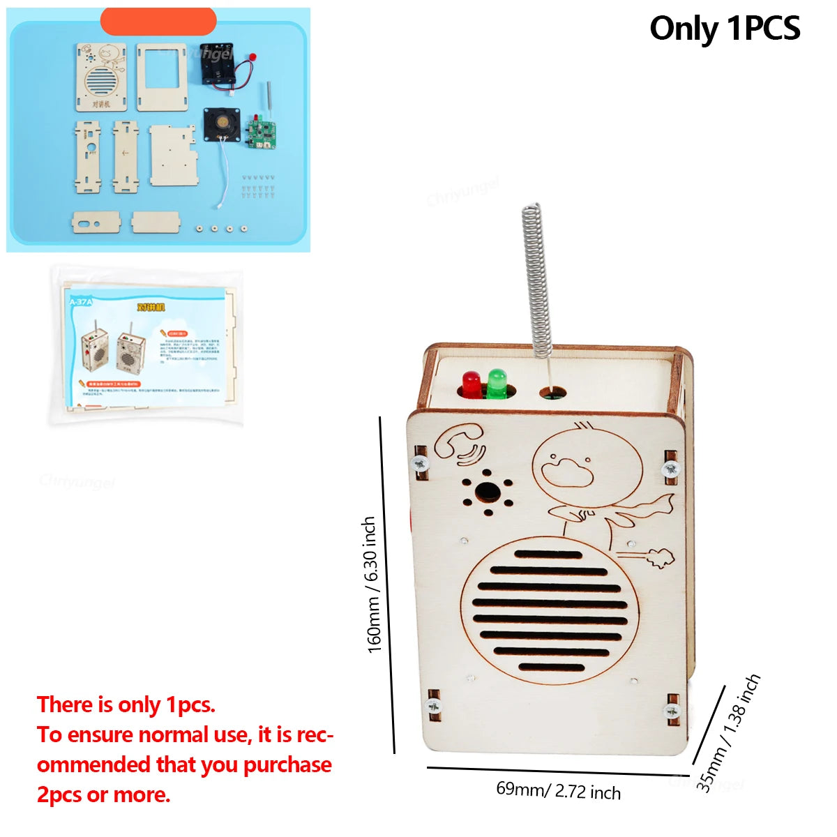DIY Wireless Walkie Talkie Model Kit STEM Physics Science Experimental Tool School Science Project Educational Toy for Kids Gift