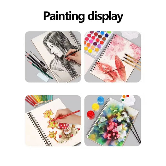 1 Pack 30-Sheets Top Spiral Bound Sketch Book Acid Free Art Sketchpad for Artistic Drawing Painting & Writing