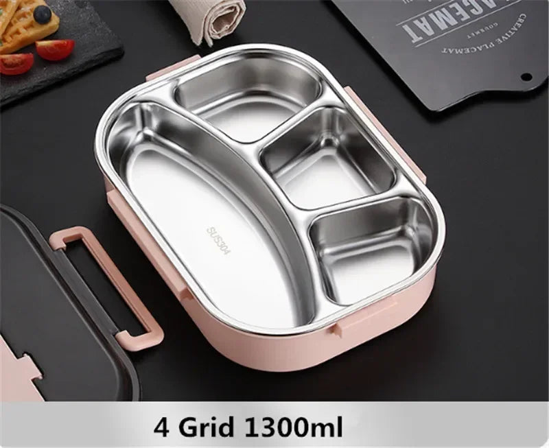 Japanese Kids thermal Lunch Box 304 stainless steel Bento Tableware Compartment Microwave Container Box Thermos for Food