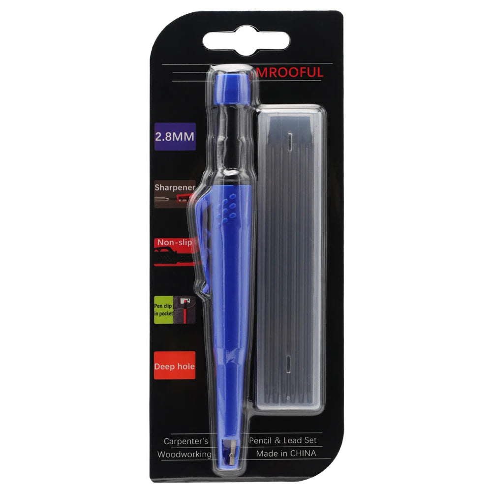 Woodworking Pencil Card Set, Deep Hole Marking and Drawing, with 2.8mm Reliable and Durable Lead, for Carpenters Engineering