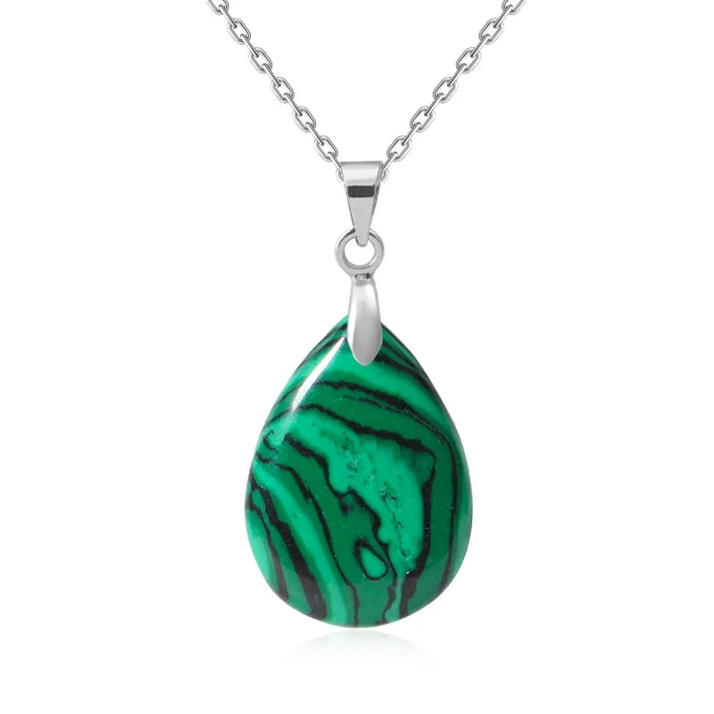 Natural Stone Crystal Pendant Teardrop Fashion Necklace For Diy Necklace Earrings Making Jewelry Christmas Friendship Gift