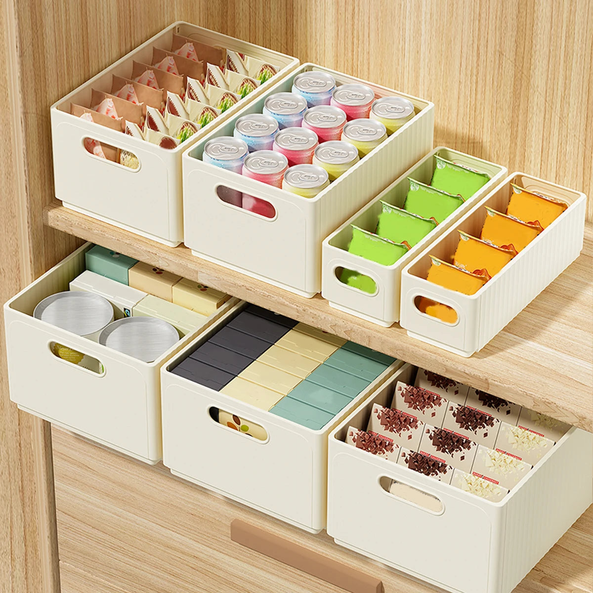 WORTHBUY Multi-functional Foldable Plastic Storage Box Kitchen Storage Organization Seasoning Jar Organizer Box Food Contianer