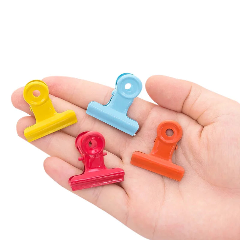 3cm Metal Long Tail Clip Dovetail Clip Retro Style Office Receipt Clip Girl Heart Round Tail Test Paper Folder School Supplies