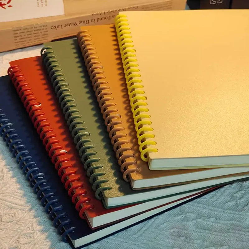A5 Spiral Loose-Leaf Notebook, DIY Cuttable Binder, 60 Sheets, Blank & Lined Options, Vintage Style for Students & Journaling