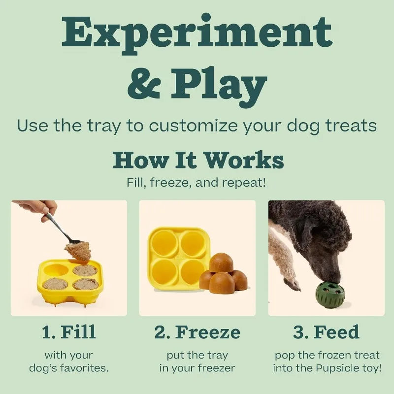 Chew Proof Interactive Dog Toys Silicone Pupsicle Mold Enrichment Frozen Treat Maker Summer Cooling Boredom Solver Large Breed