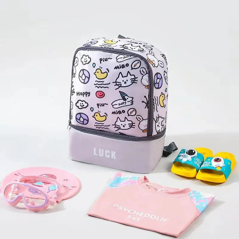 Dry Wet Separation Bag Kids Waterproof Storage Shoulder Backpack Waterproof Sport Travel Fitness Beach Swimming Bag Luggage Bag