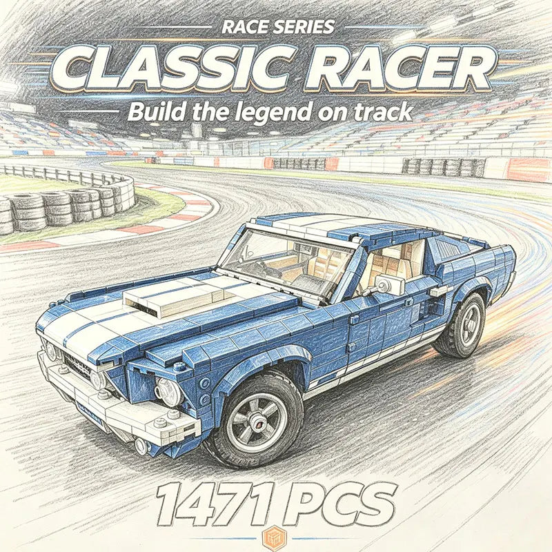 1471PCS MOC Sports Racing Car Building Blocks Set Classic Car Model Kit Collectible Toys Birthday Gifts for Boys Teen Hobbyists