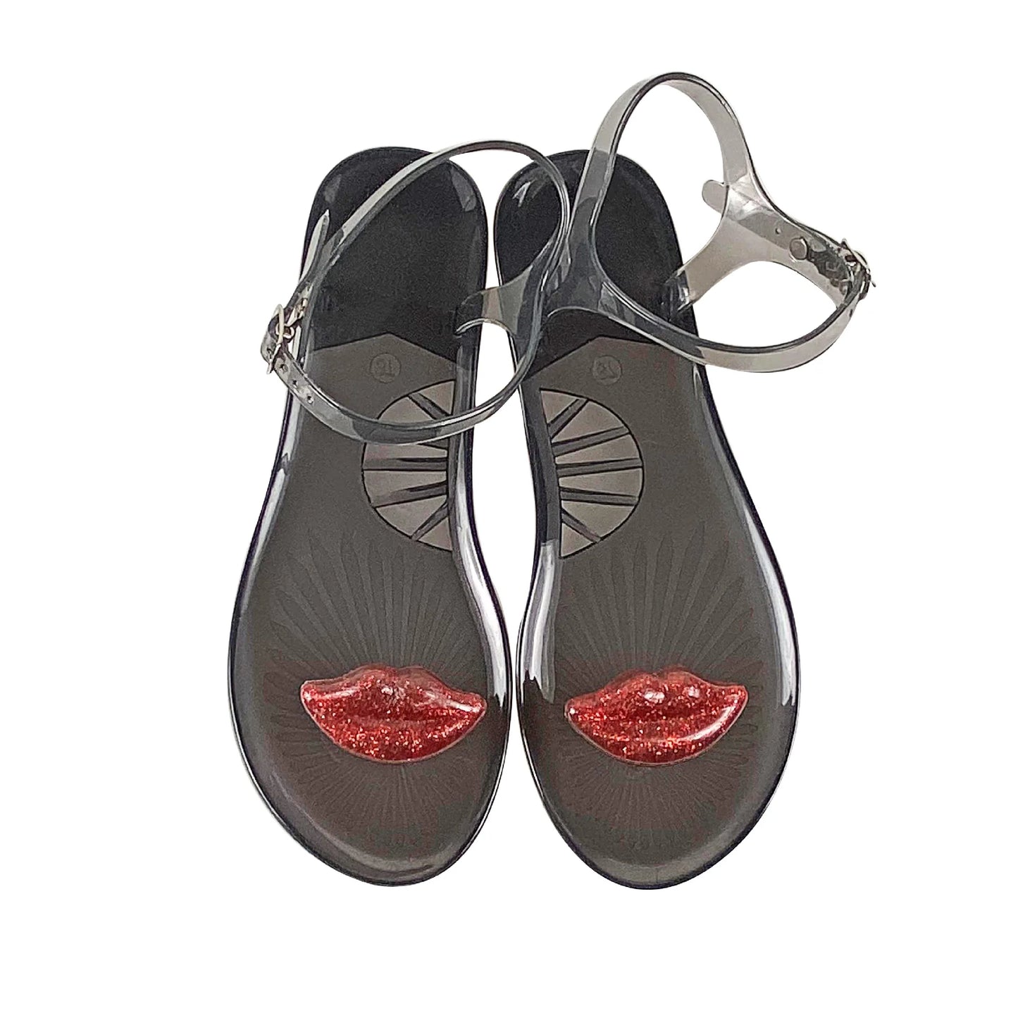 Plus Size 36-42 Ins Hot Sales Women Girls Jelly Sandals Colorfull Transparent PVC Beach Shoes Summer Fruit Flip-flop Shoes