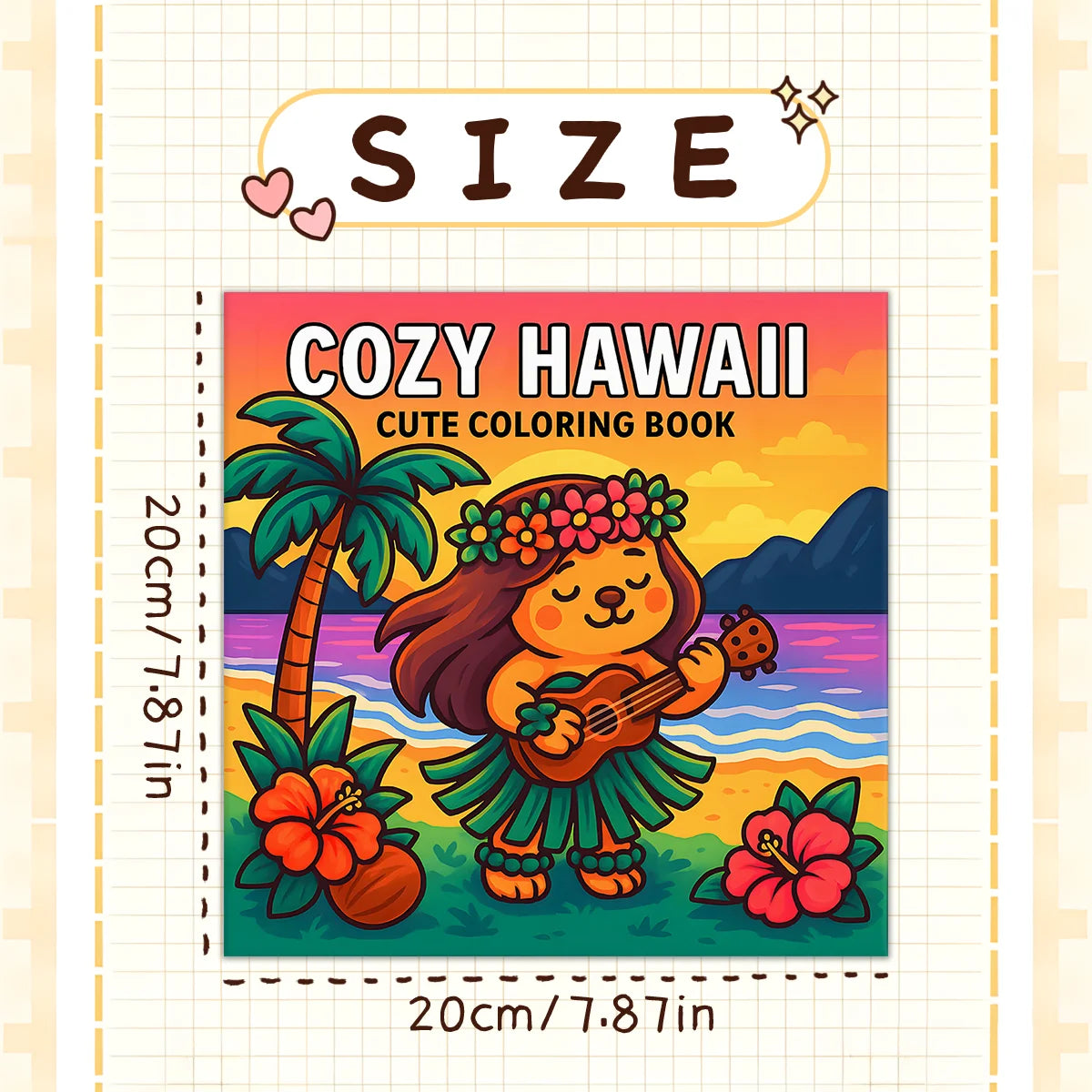 Cozy Hawaii Coloring Book for Adults And Students Featuring Puzzle Stress Relief for Relaxation Kids DIY Painting Drawing Books