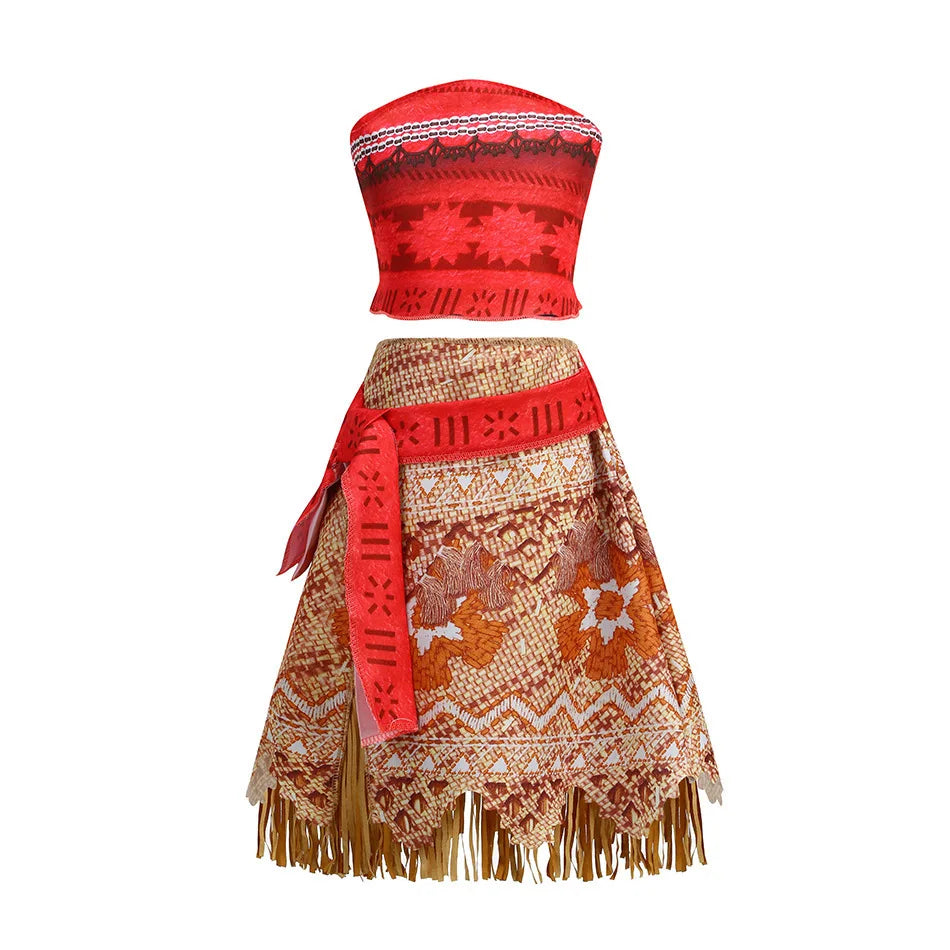 Girls Moano Dress Ocean Adventure New Movie Boy Halloween Cosplay Princess Disguise Carnival Outfit Party Costume