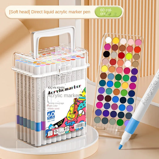 Markers Paper-friendly No Peeling Water-based 80/24 Colors Fine Tips Coloring Markers for Adult Coloring Books for Kids Adults