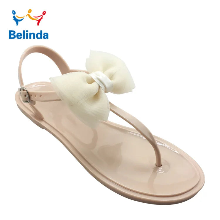 Flat Soled Sandals Women's 2026 Summer New Simple Jelly Outer Wear Casual Versatile Solid Color Transparent Beach Sandals Women