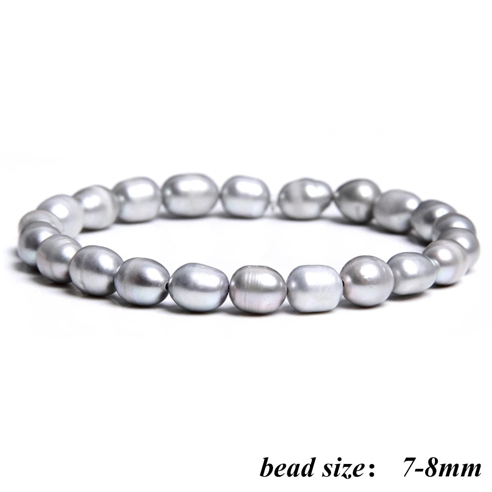 2024 New Natural Freshwater Pearl Stretch Bracelet Elegant Retro Female Pearl Bracelet High Quality Jewelry Gift For Women