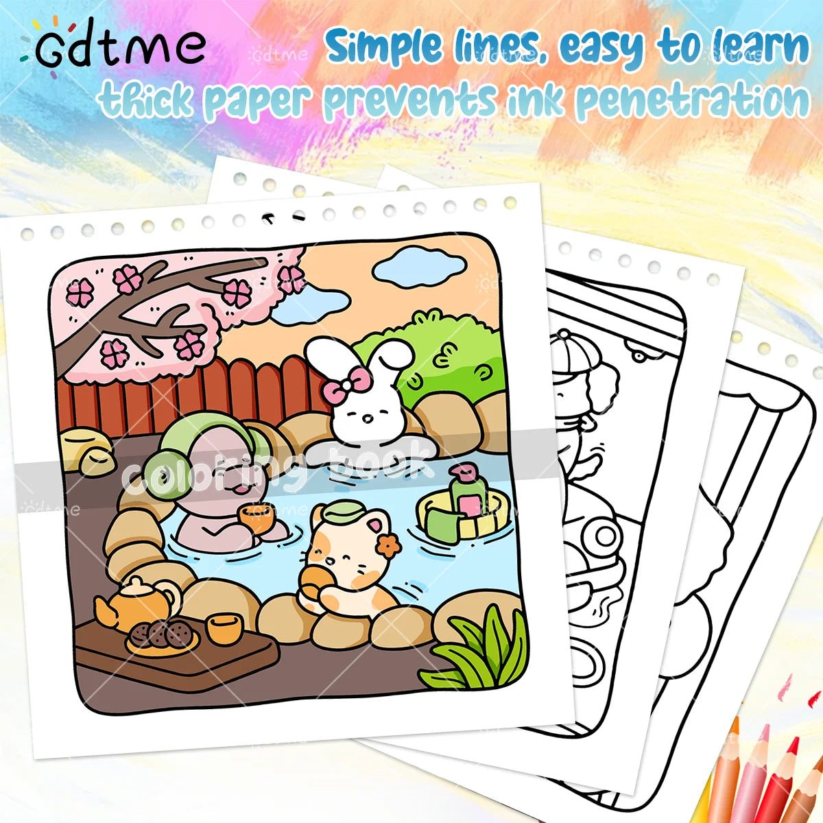 CALM TIMES Coloring Book for Adult Featuring Spiral binding 24pages for Relaxation Kid Educational DIY Painting Drawing Book