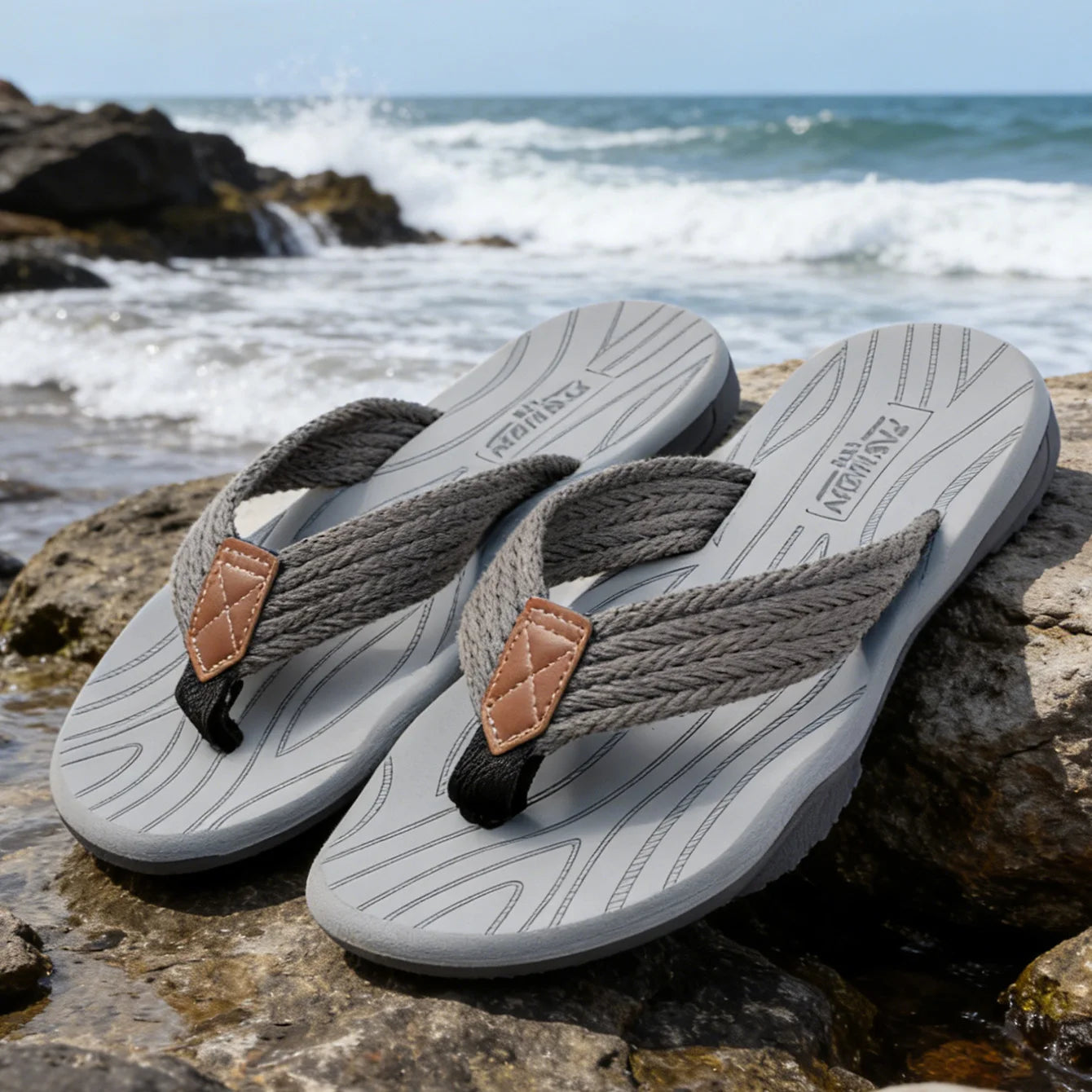 Summer Essential Men's Quick-Dry Flip Flops, Non-Slip Comfortable EVA Sandals for Beach, Shower & Indoor Outdoor