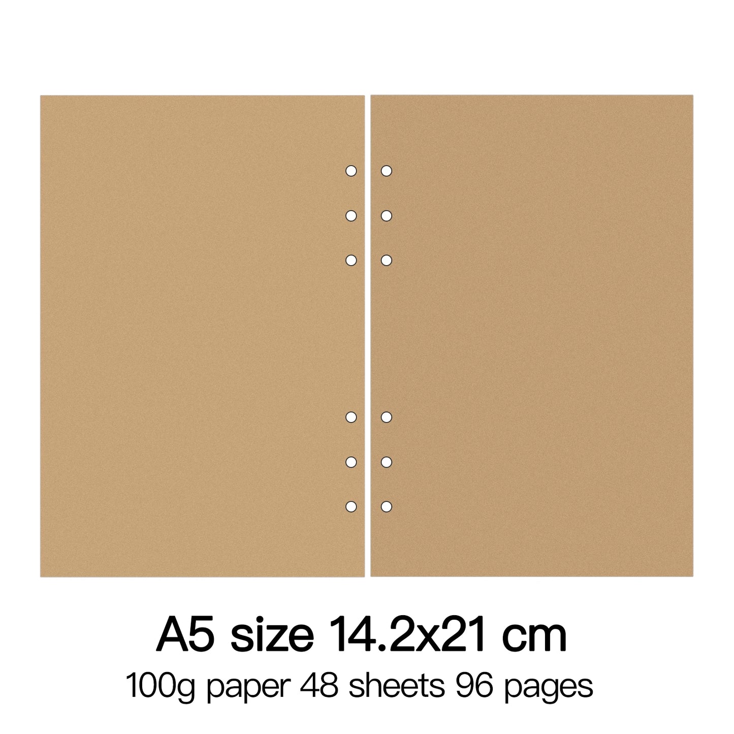 High Quality Ring Binder Notebook A5 Personal A6 A7 A8 Size Insert Refills Loose Leaf Spiral Diary Planner Inner Core 100g Paper