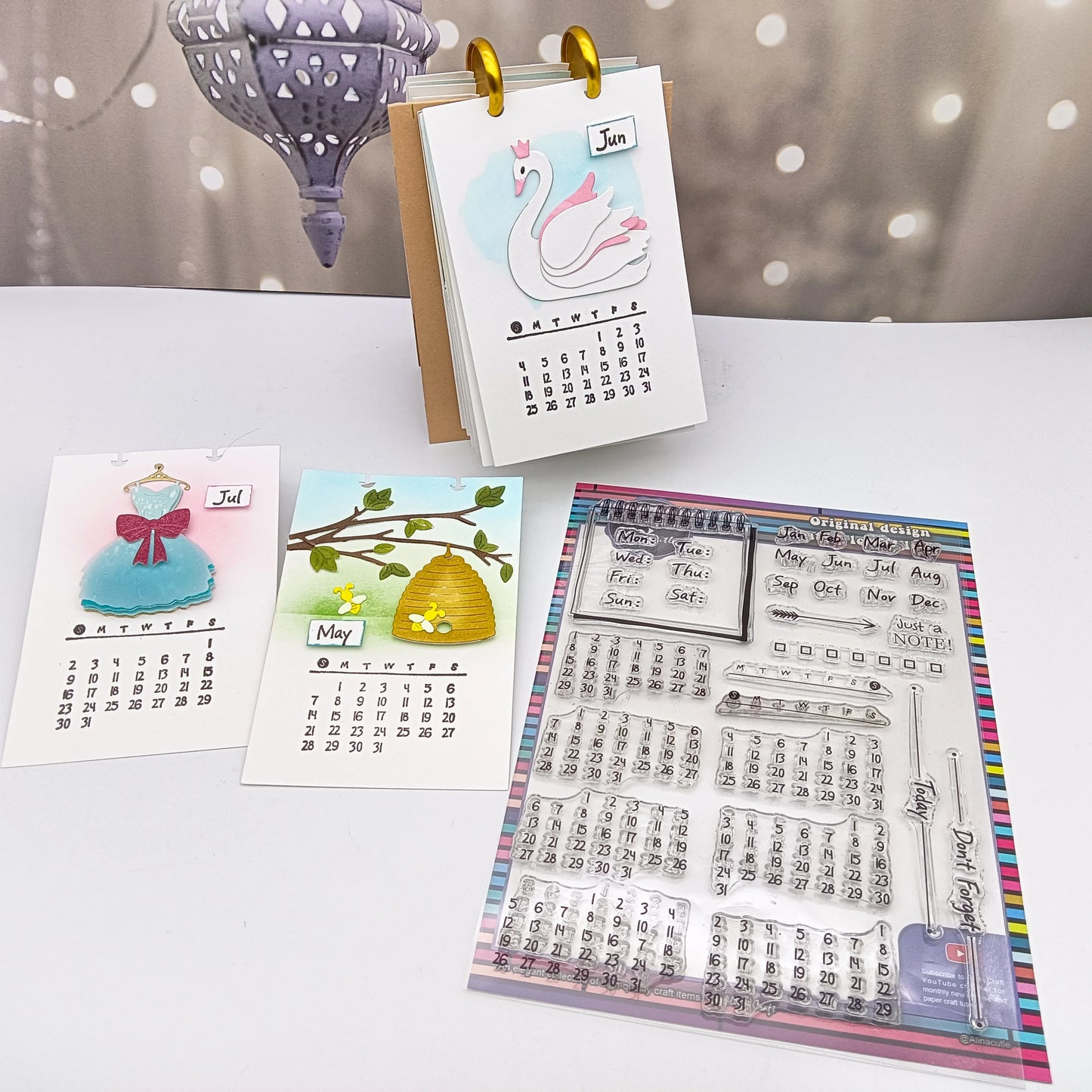 Alinacutle CLEAR STAMPS Calendar Journal Deco Scrapbooking Card Album Paper Craft Rubber Transparent Silicon Clear Stamp
