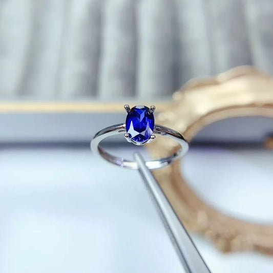 Designer Design Classic Natural Sapphire Ring S925 Sterling Silver Luxury Fashion Jewelry Makes Perfect Elegant Gift