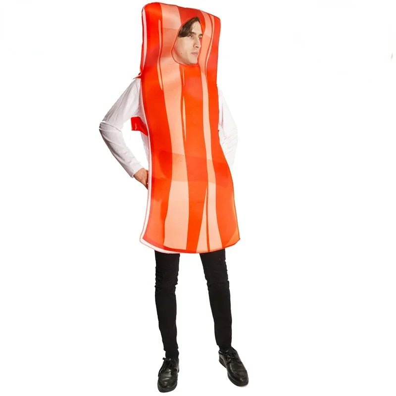 New Halloween Carnival Night Poached Egg Bacon Party Costumes for Adult Men and Women Couples Funny Food Co Costumes