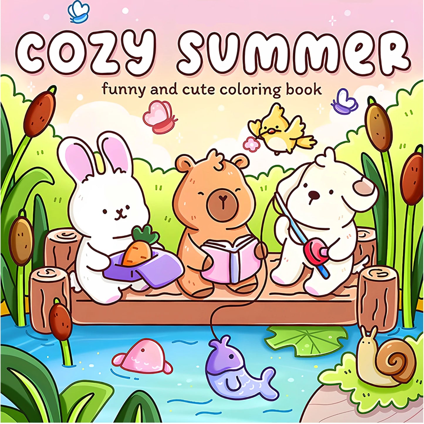 Cozy Summer funny and cute Coloring Book for Adults Cute Drawing Book Perfect Painting Gift for Party and Birthday