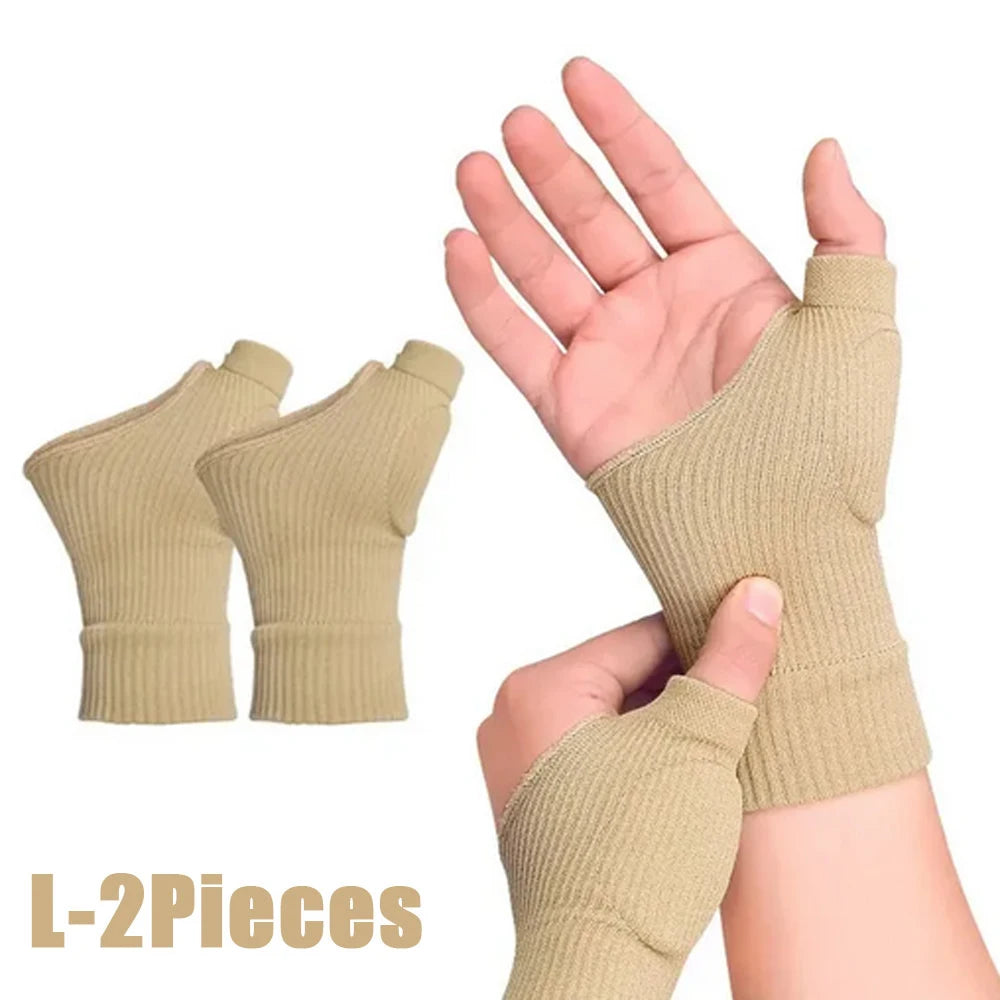 1Pair Wrist Thumb Compression Arthritis Gloves, Breathable Wrist Support Brace Wrist Sleeve With Gel Thumb Injury Pads Protector