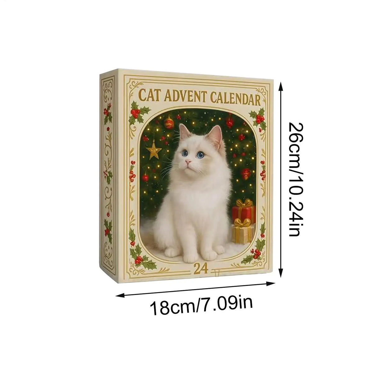 Cute Kitten Acrylic Advent Calendar – 24 Cat Tree Ornaments for Cat Lovers
