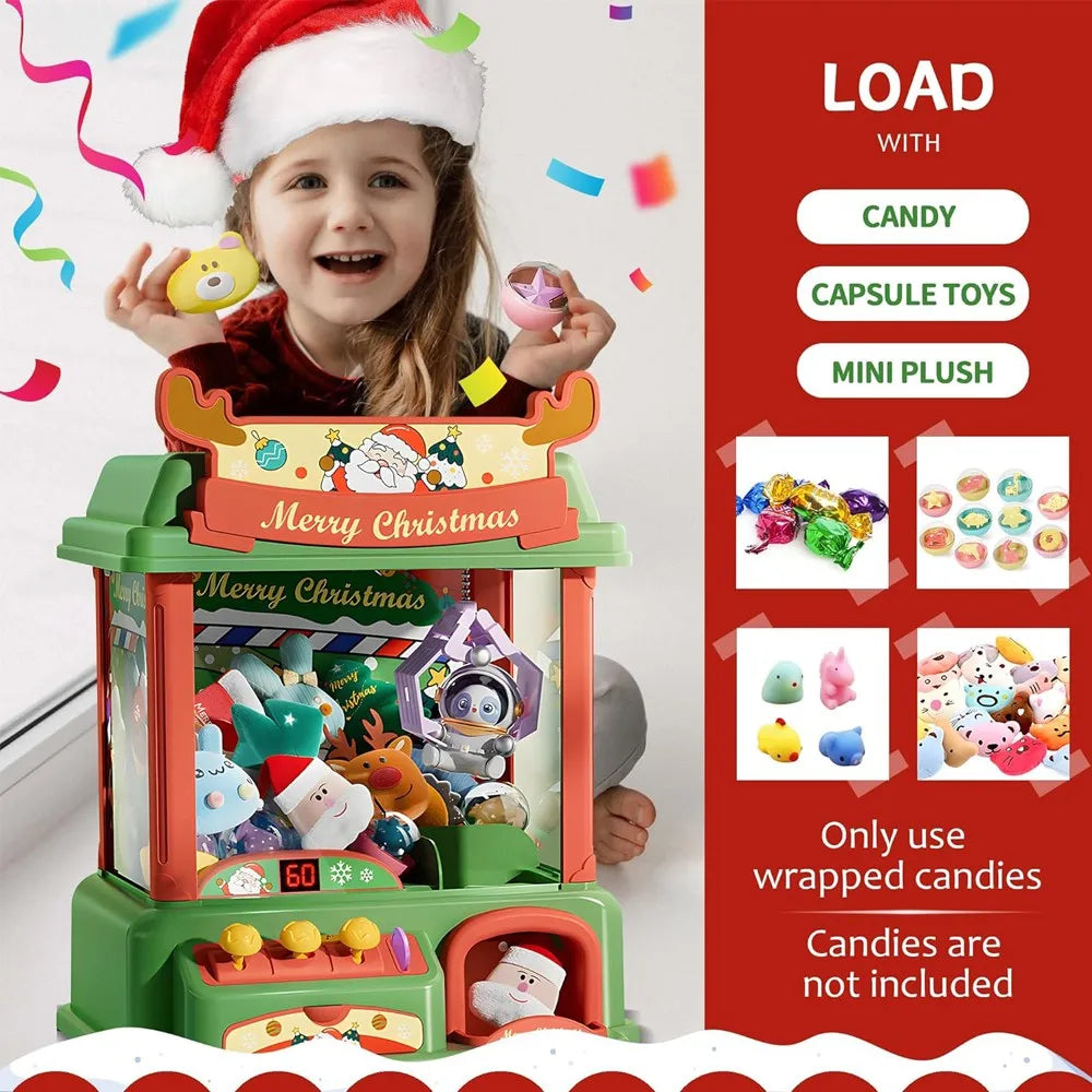 Christmas Claw Machine For Kids Mini Vending Machines Candy Toy Arcade Game Machine With Light Sound Christmas Birthday Gift