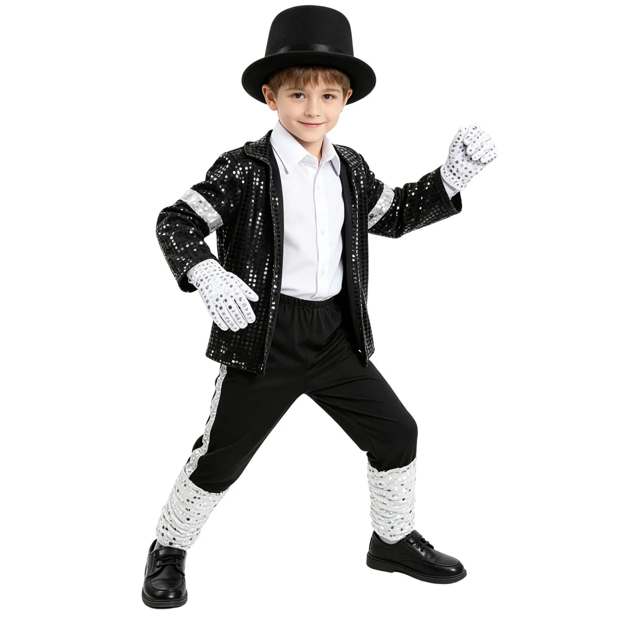 Kids 80s 90s Hip Hop Cosplay 5pcs Costume Boys Superstar Singer Outfit Halloween Carnival Stage Dance Cosplay Party Wear