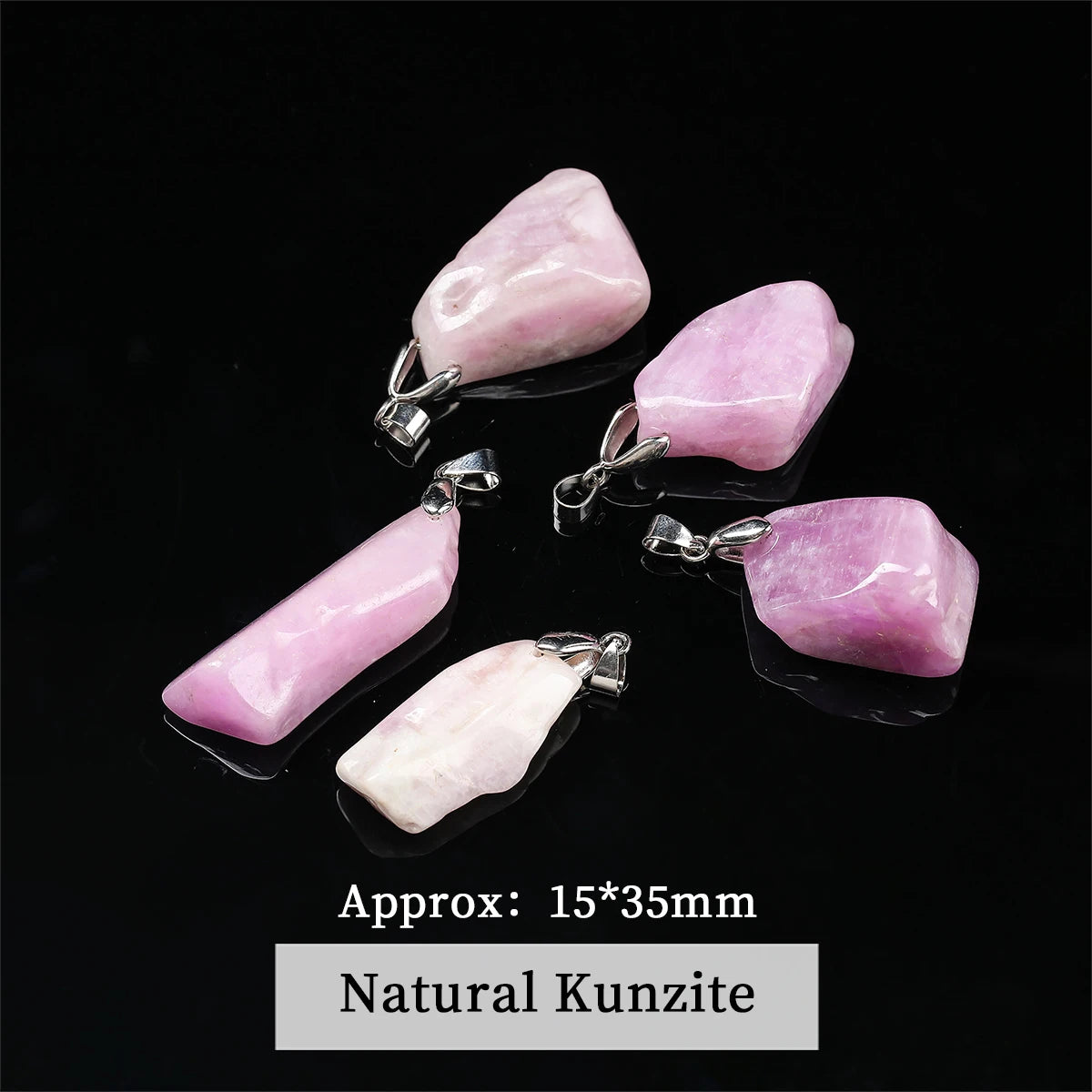1 Pc Natural Stone Kunzite Bead Carved Cute Lucky Charm Pendants For Jewelry Making DIY Bracelet Necklace Accessories
