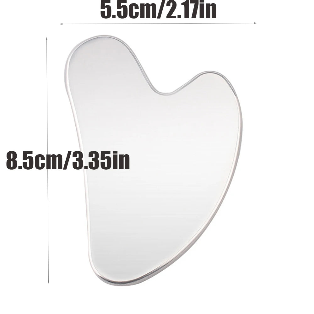 Stainless Steel Gua Sha Board Summer Cooling Light Beige Tightening Tool and Dark Circles Improvement Professional Beauty Kit