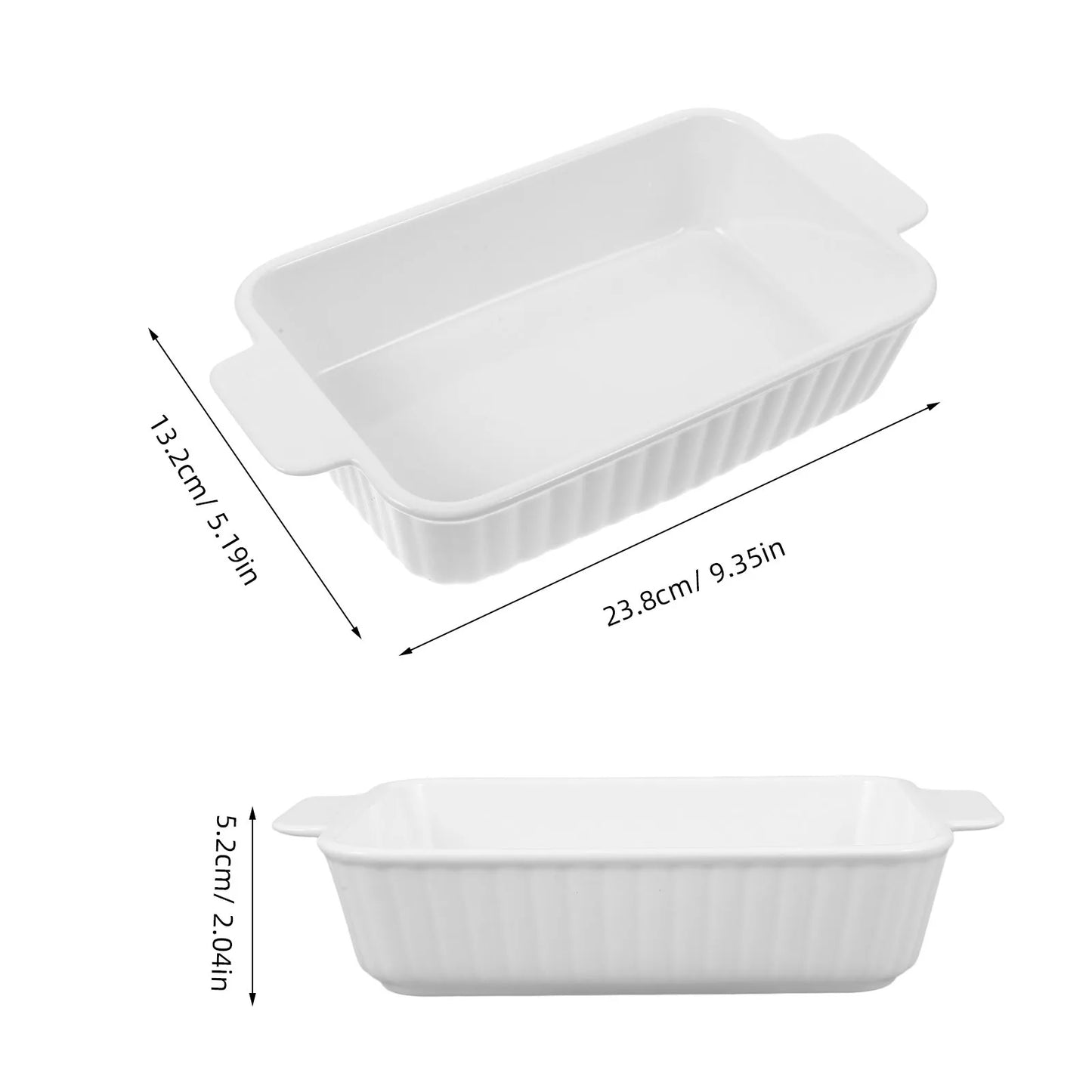 Double Handle Ceramic Baking Tray Heat Resistant for Roast Meat Chicken Pie Storage Salad Bowl Home Kitchen Bakeware Cooking