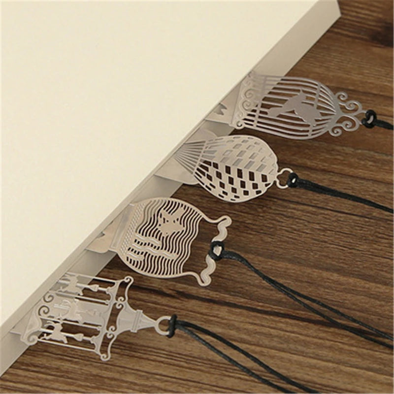 4 pcs/lot Cute Kawaii Creative Horse Birdcage Hollow Metal Bookmark Ruler For Student Gift School Supplies