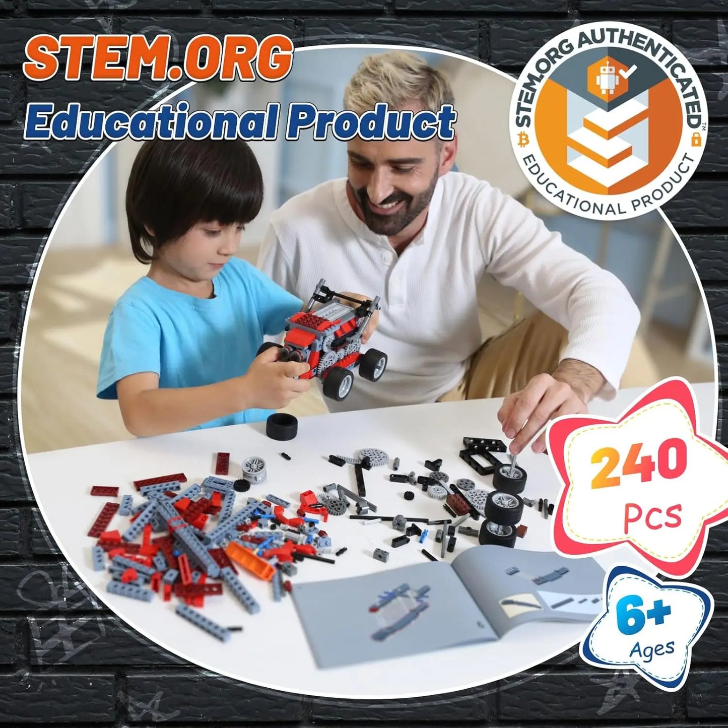 STEM Building Blocks Mechanical Gear Engineering Set Educational Off-Road Vehicle Toy Physics Science Experiment Kit For Kids 6+
