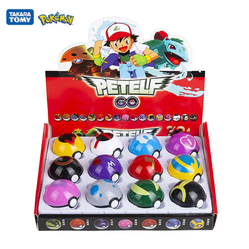 12Pcs/Set Pokemon OPP Bagged Pokeball Pikachu Action Figure Game Pocket Monster Genie Ball Model Anime Cartoon Dolls Toy Gifts