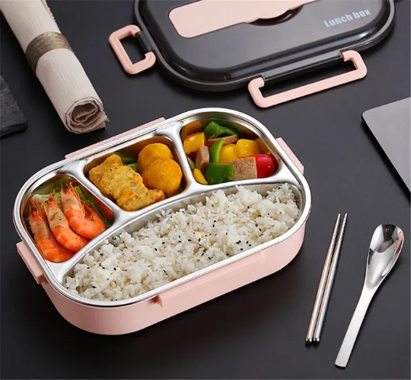 Japanese Kids thermal Lunch Box 304 stainless steel Bento Tableware Compartment Microwave Container Box Thermos for Food