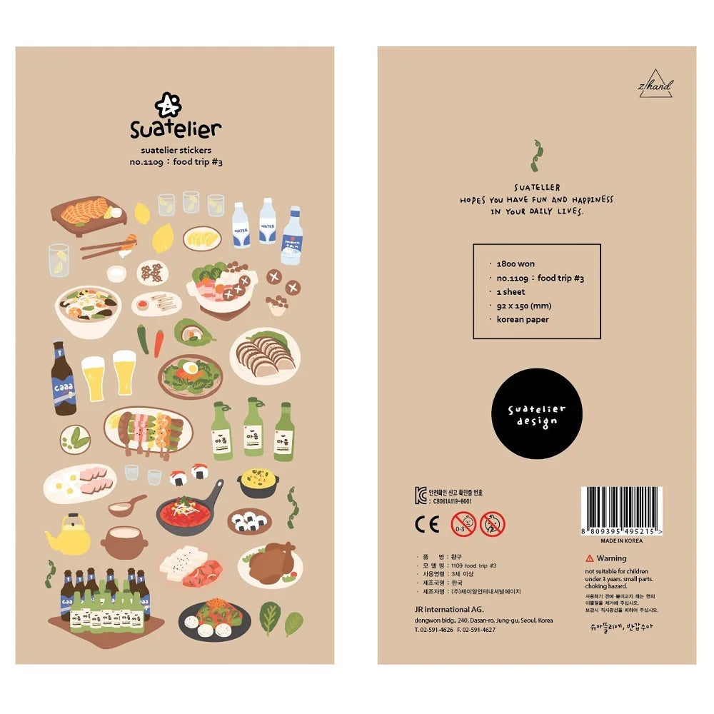 Korean Import Original Suatelier Collection Kawaii Daily Stickers Scrapbooking Diy Journal Stationery Sticker Deco Art Supplies
