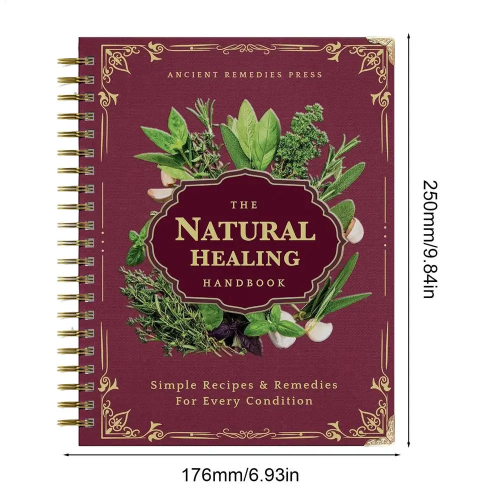250x176x10mm Human Health Guide Book Plant Theme Eating Recipe Spiral Binding Natural Book for Family Adult Elderly Chef Study