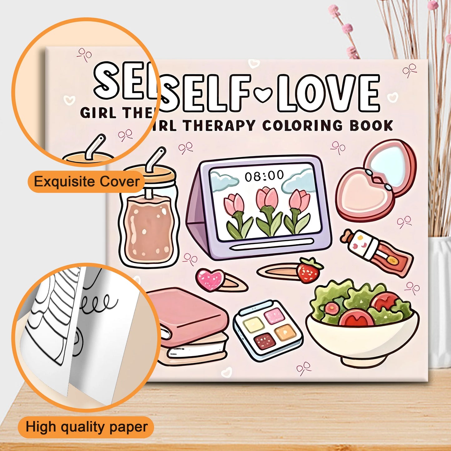 Self Love Coloring Book for Adults - Bold & Easy Stress Relief Patterns, Cute Animal & Floral Designs, Perfect Birthday Gift