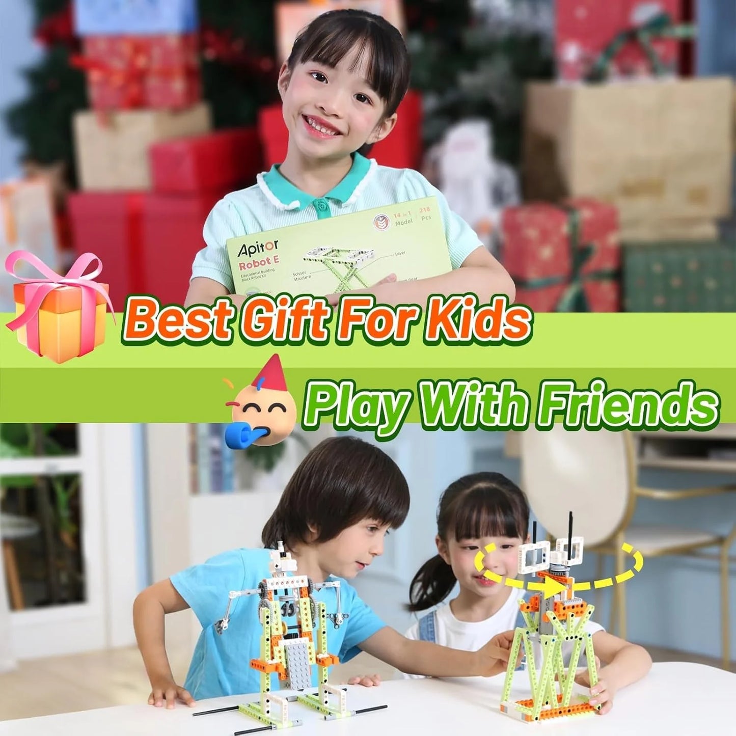 Apitor Robot E STEM Kits for 8-12 Year Old Boy Girl, 14 in 1 Educational Construction Science Kit with Learning Materials