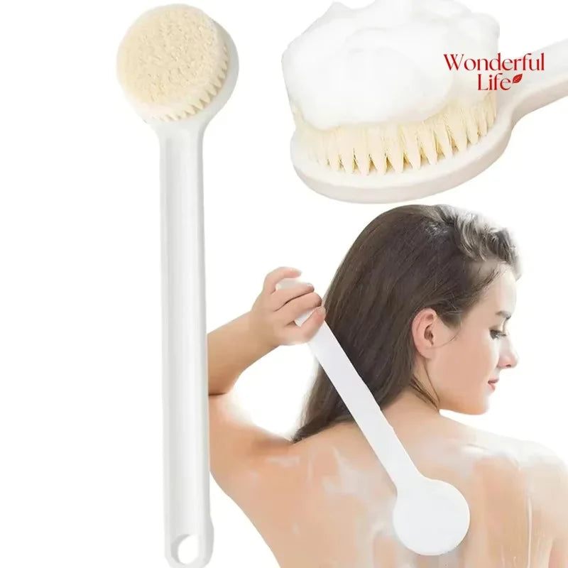 Long Handle Back Brush for Shower Soft Bristles Body Exfoliating Bath Brush Skin Health Shower Back Scrubber Bath Supplies