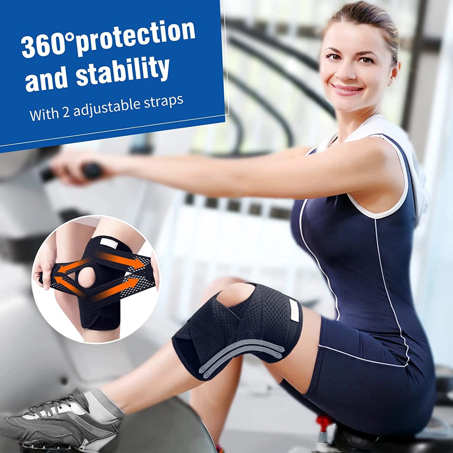 NEENCA 1 Pcs Knee Brace with Side Stabilizers Patella Gel Pad Knee Support for Meniscus Tear Knee Pain ACL MCL Injury Recovery