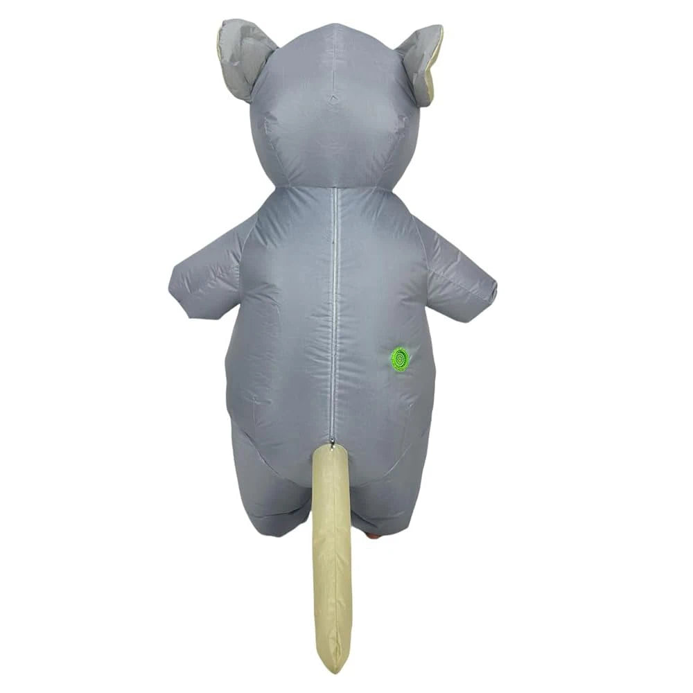 Adult Inflatable Grey Mouse Costume Funny Animal Fancy Dress Outfit Halloween Party Cosplay Jumpsuit for Men and Women