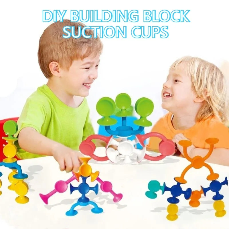 DIY Soft TPR Building Block Suction Cups Interesting Educational Construction Toys Children's Gifts Creative Assembly Toys
