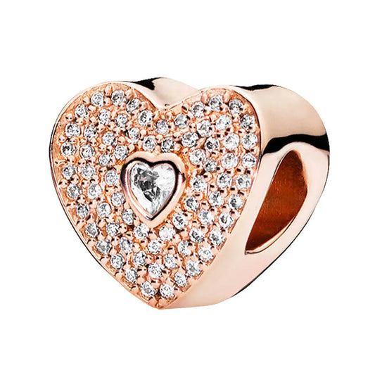 New S925 Silver Rose Gold Hollow Flower Leaf Dice Gift Box DIY Charm Beads Fit for Bracelets Necklaces Women's Boutique Jewelry