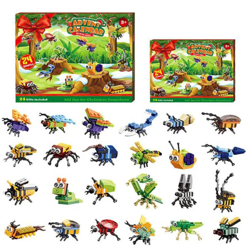 Jungle Animals Building Block Advent Calendar – 24 Stocking Stuffer Toys