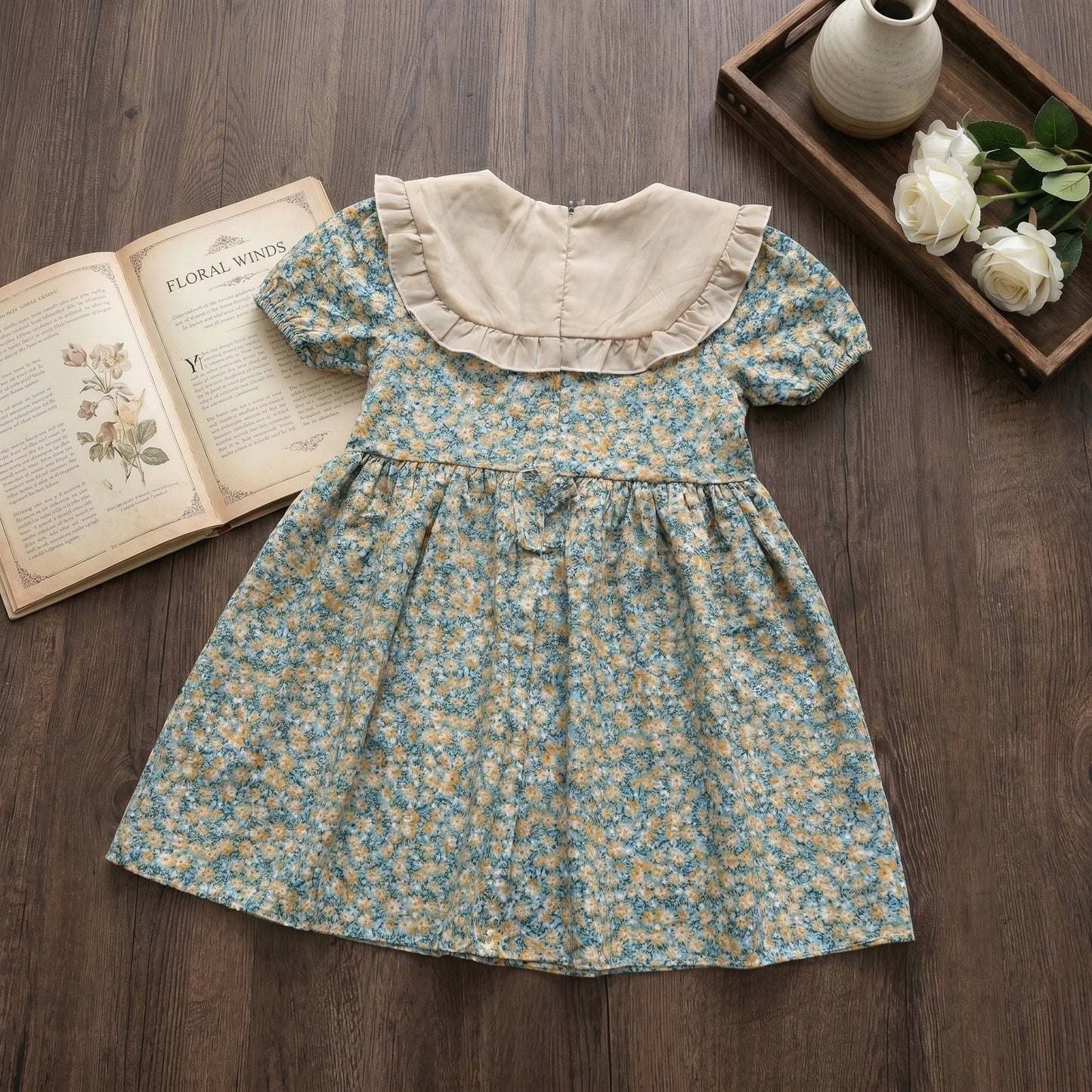 Girls' Floral Dress, Summer Hot-Selling Style, Internet Celebrity Children's Dress, Stylish Little Girl Dress
