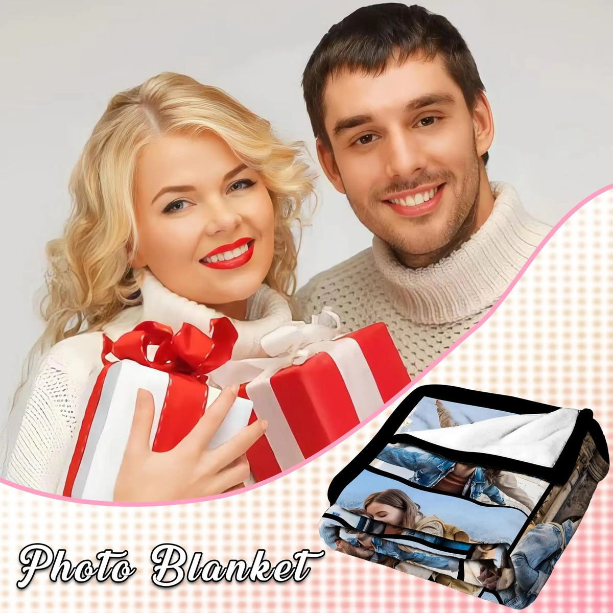 Custom Family Photo Blanket – Personalized Flannel Throw for Holiday Gifts