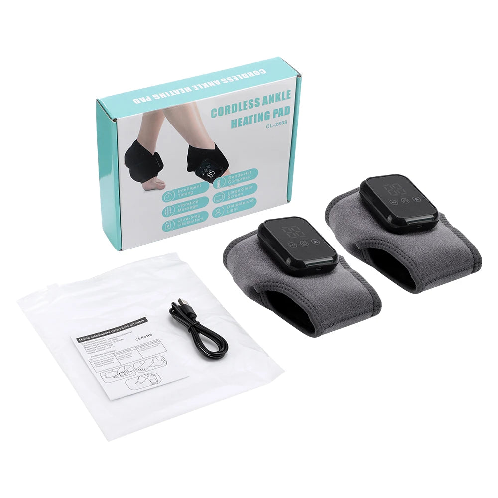 Electric Foot Heat Massager Hot Compress Vibration Health Care Ankle Massage Wrap for Joint Protection Ankle Support Brace